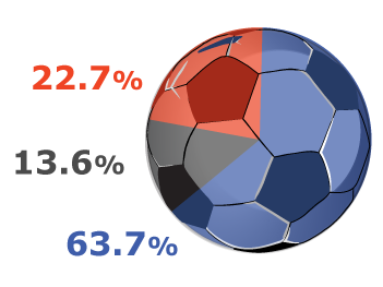 pie chart reminding of a soccer ball